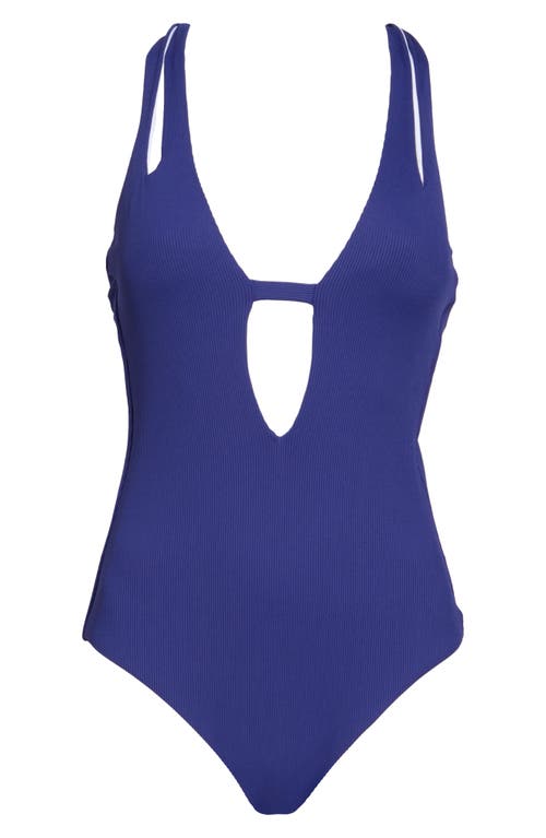 Shop Becca Deep V-neck Teardrop One-piece Swimsuit In Starry Night