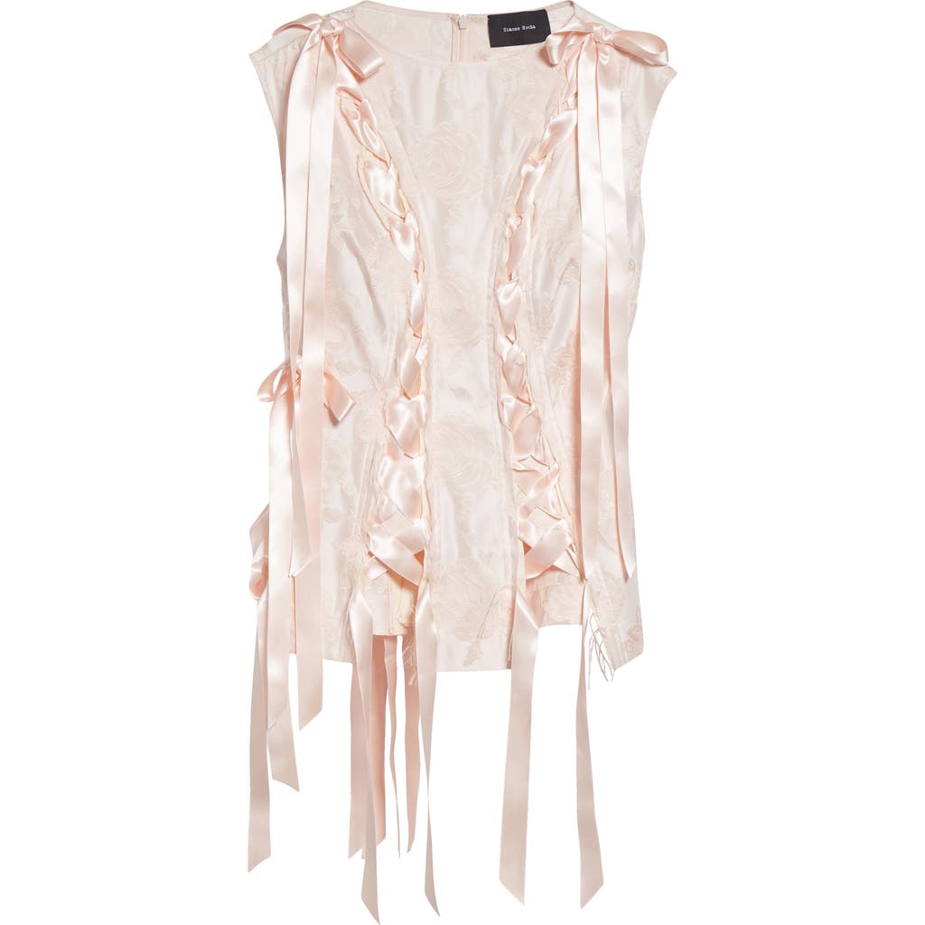 Simone Rocha Unraveling Ribbon Top In Pink