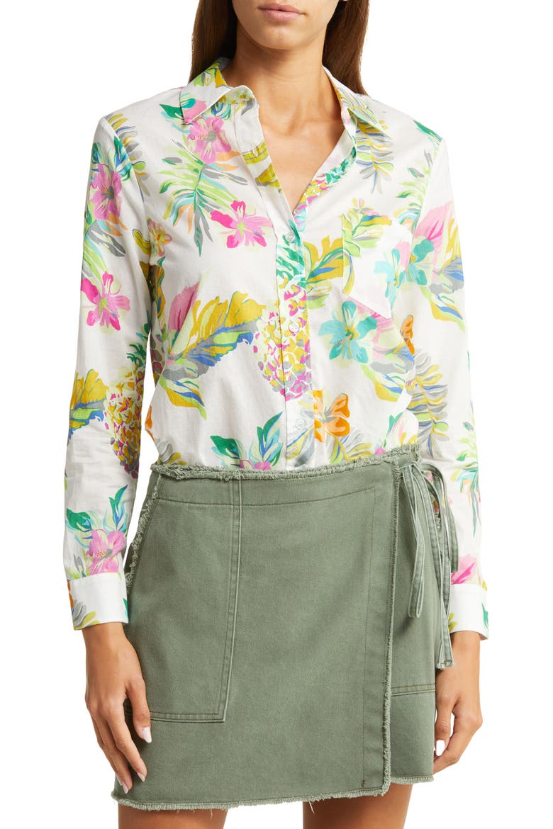 Fruit Salad Cotton Button-Up Shirt, Main, color, TROPI CALI