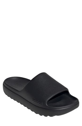 Adidas Originals Adidas Adilette Lumia Slide Sandal In Black/black/black