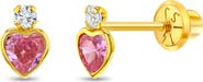In Season Jewelry 14k Royal Heart Cubic Zirconia Earrings