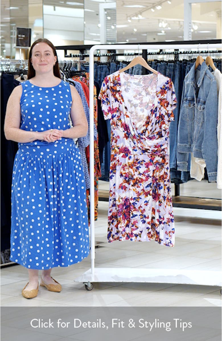 Print Faux Wrap Dress, sales video thumbnail