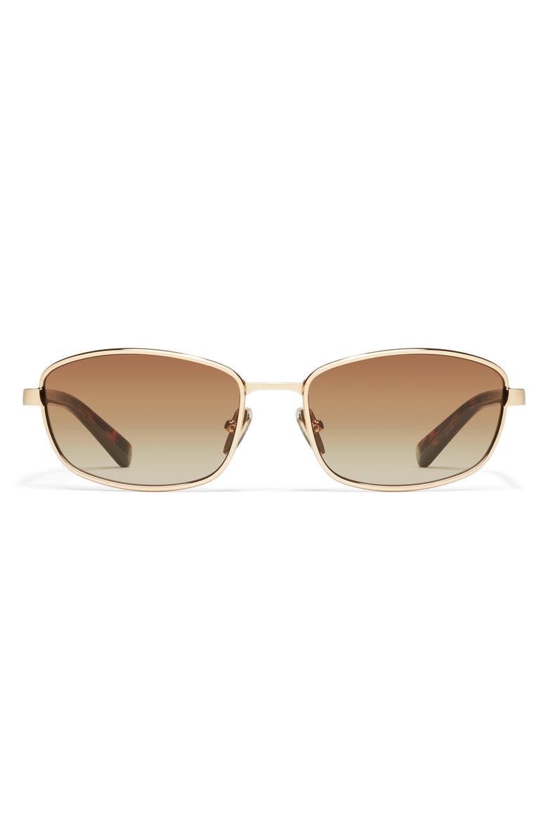 QUAY Text Me 58mm Gradient Square Sunglasses, Main, color, Gold/ Sepia