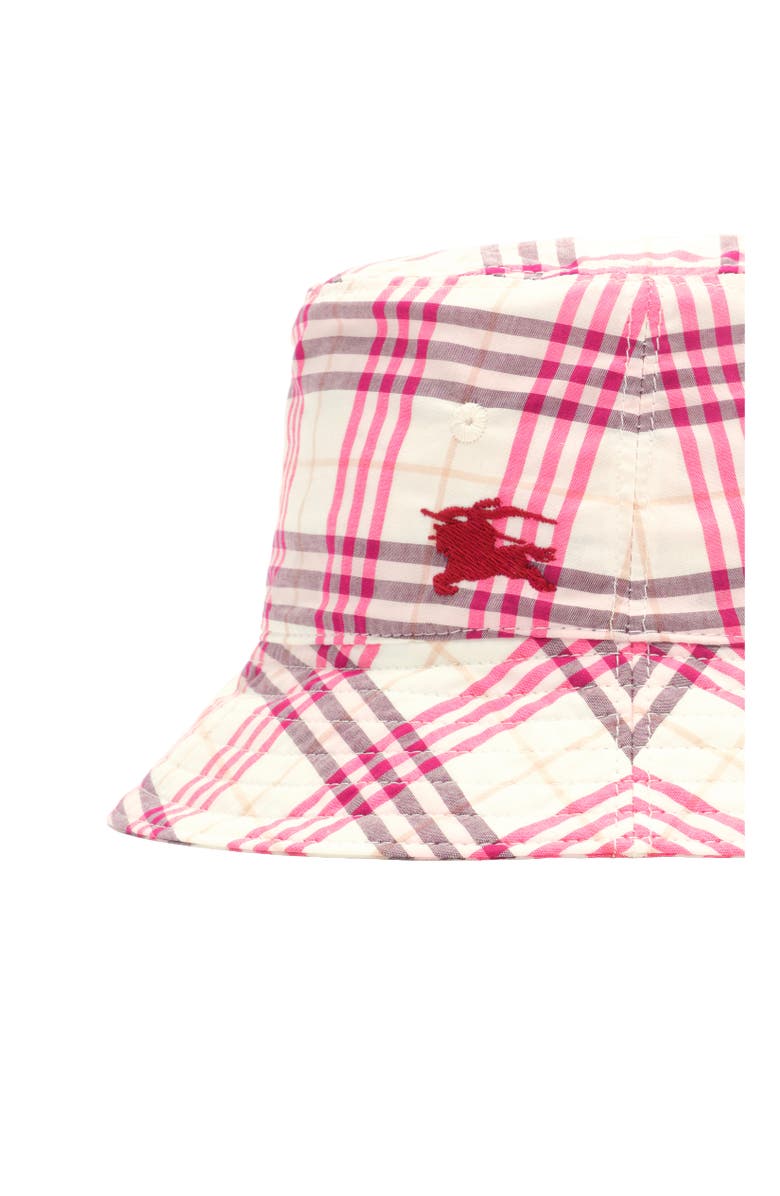 Burberry Check Cotton Bucket Hat, Alternate, color, Aubergine Purple