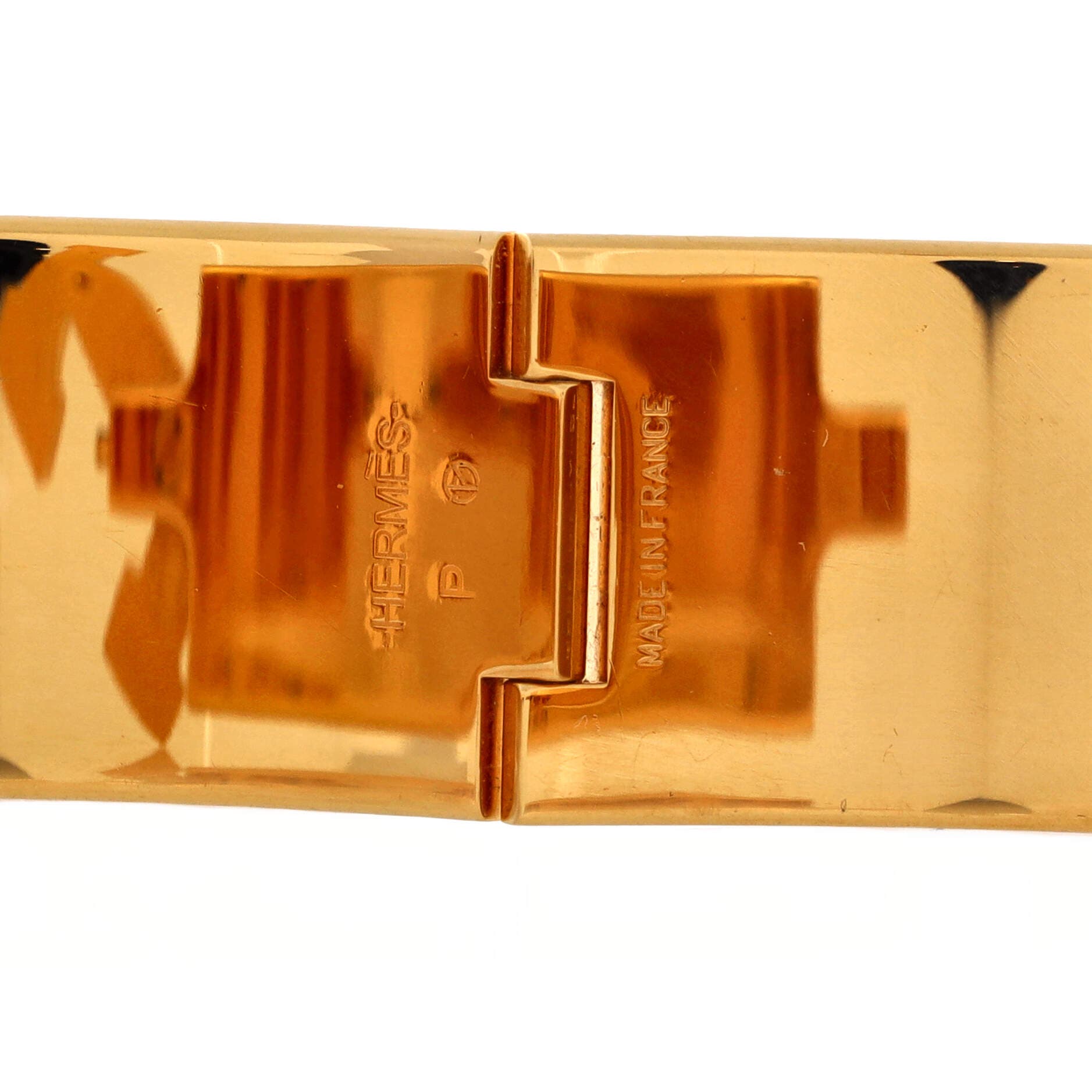 Pre-Owned Hermes Clic H Bracelet Enamel Wide, Alternate, color, Brown