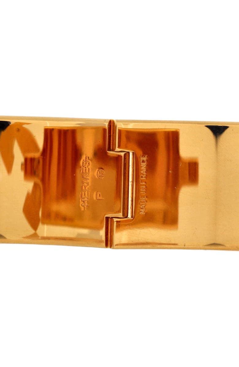 Pre-Owned Hermes Clic H Bracelet Enamel Wide, Alternate, color, Brown