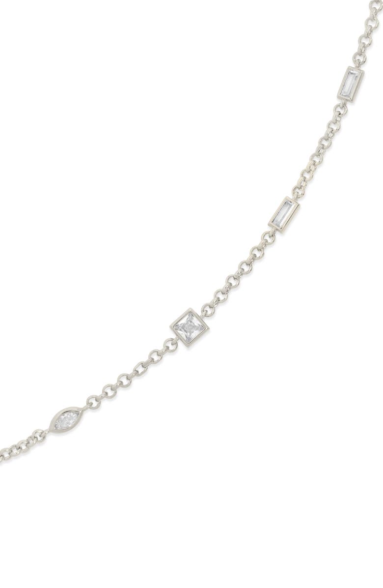 Sterling Forever Zavanni Cubic Zirconia Bracelet, Alternate, color, 