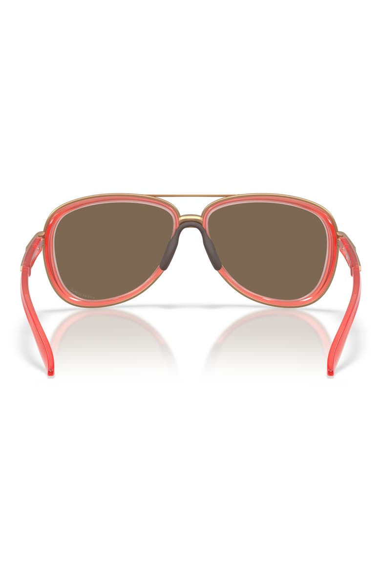 Split Time 58mm Prizm™ Pilot Sunglasses, Alternate, color, MATTE PEACH / ROSE GOLD
