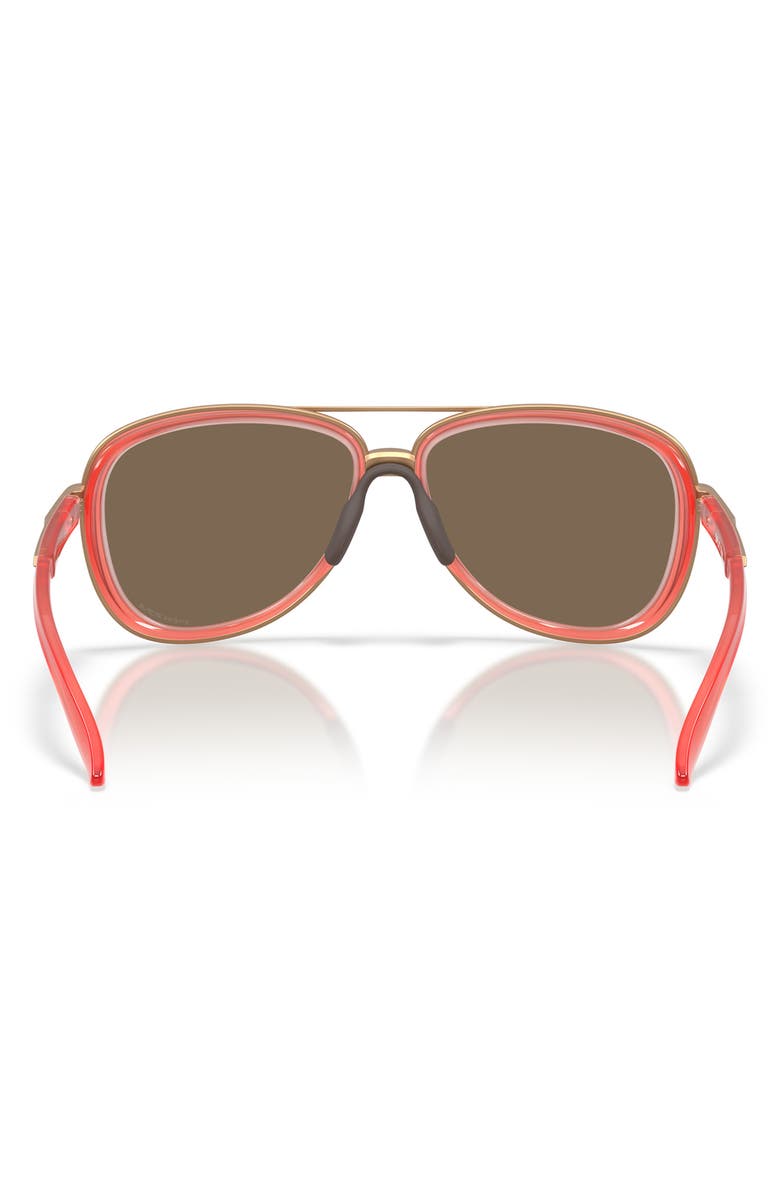 Oakley Split Time 58mm Prizm<sup>™</sup> Pilot Sunglasses, Alternate, color, Matte Peach / Rose Gold
