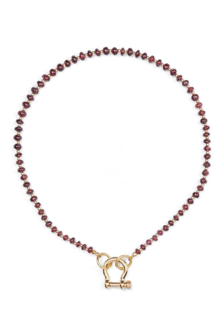 Ruby Red Garnet Gold Plated Necklace, Alternate, color, Red