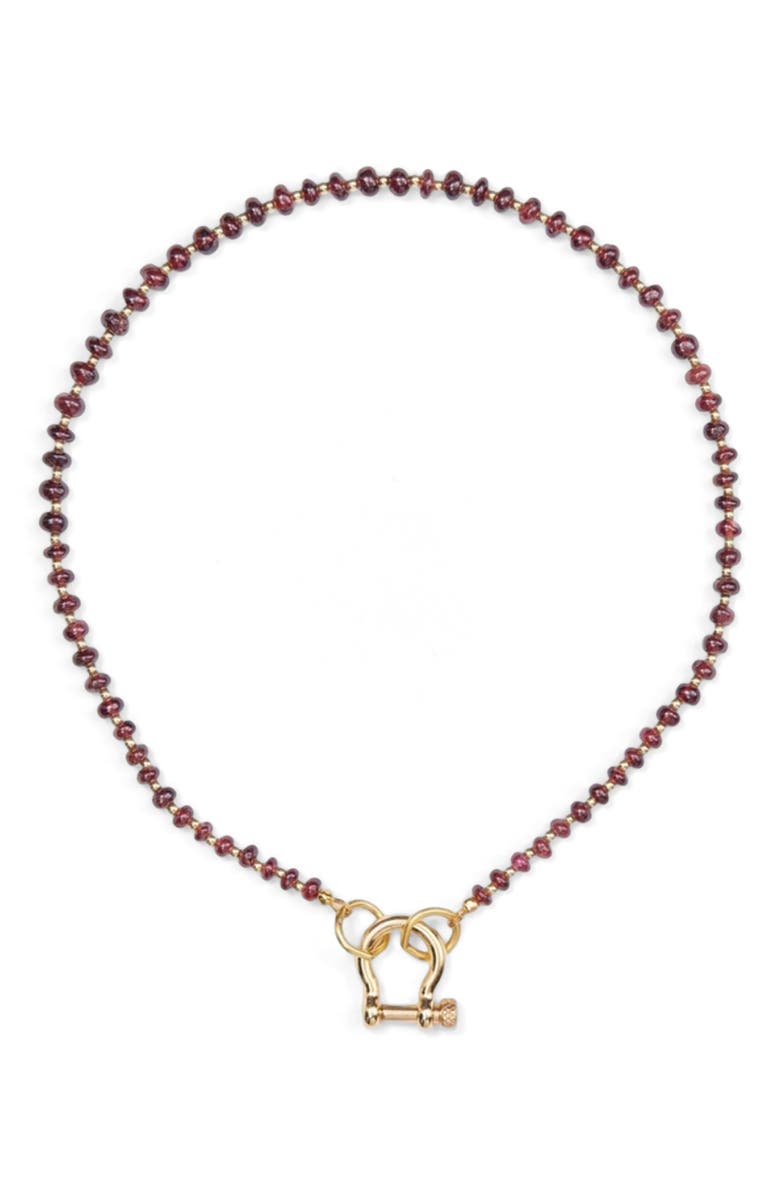 SHOP SPICY DAN Ruby Red Garnet Gold Plated Necklace, Alternate, color, Red