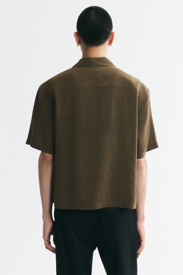 Relaxed-fit Modal-blend Resort Shirt, Alternate, color, Dark khaki green