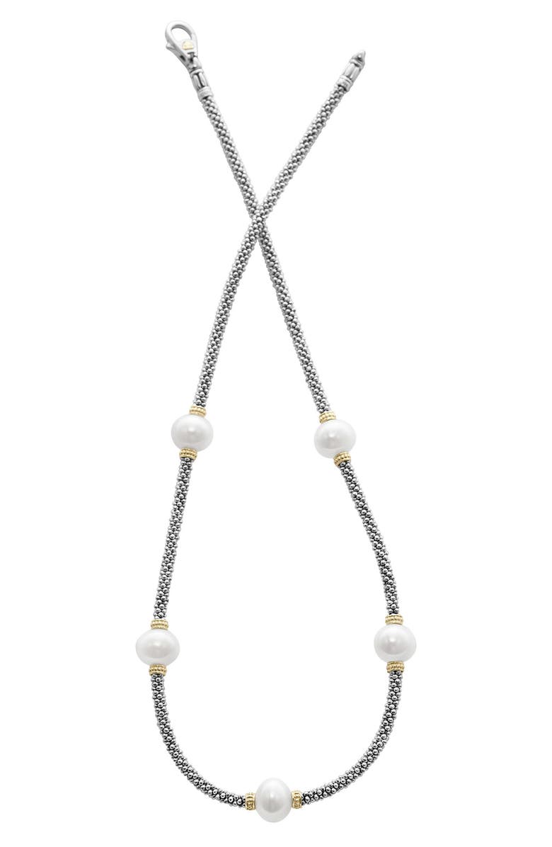 LAGOS Luna Cultured Pearl Station Necklace, Alternate, color, 