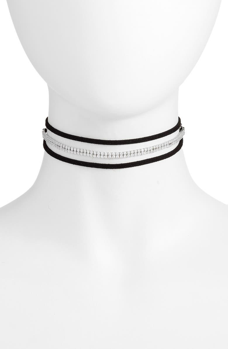 CZ by Kenneth Jay Lane Wrap Choker, Main, color, 