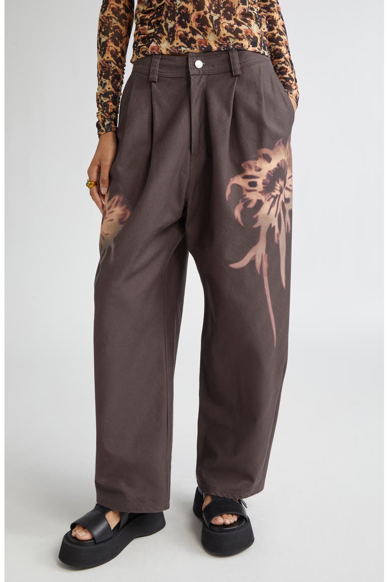 Catchfly Pleated Wide Leg Jeans, Main, color, EARTH FADED FLOWER
