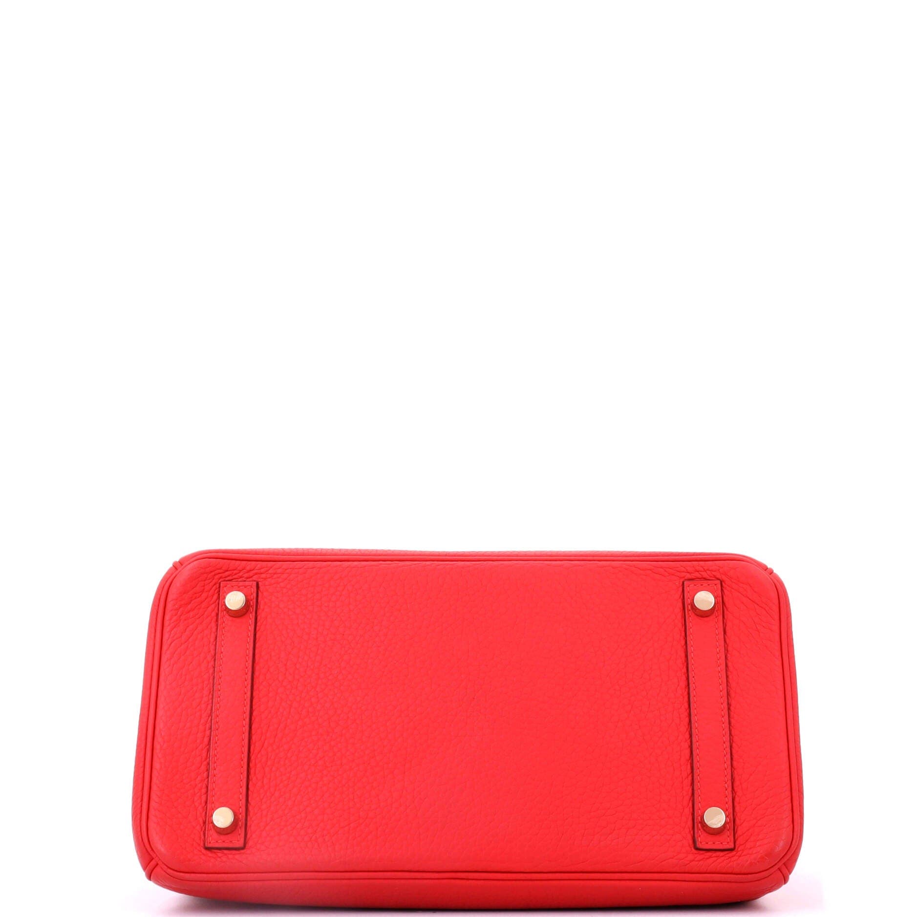 Pre-Owned Hermes Birkin Handbag Red Clemence with Gold Hardware 30, Alternate, color, Rouge Tomate