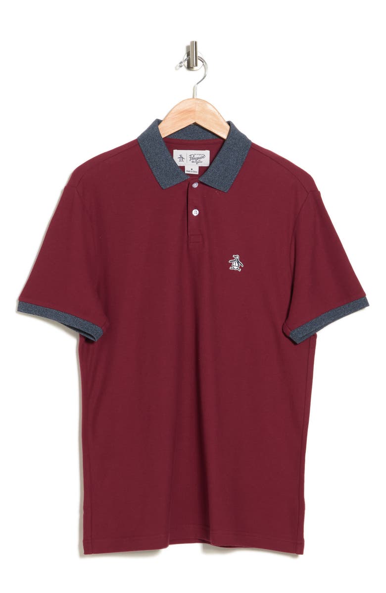 Original Penguin Jaspe Short Sleeve Polo, Alternate, color, Cabernet