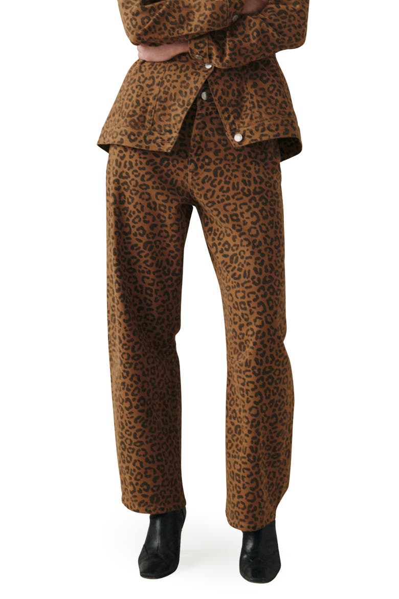 BNA Soft Curve Barrel Twill Pants, Main, color, LEOPARD