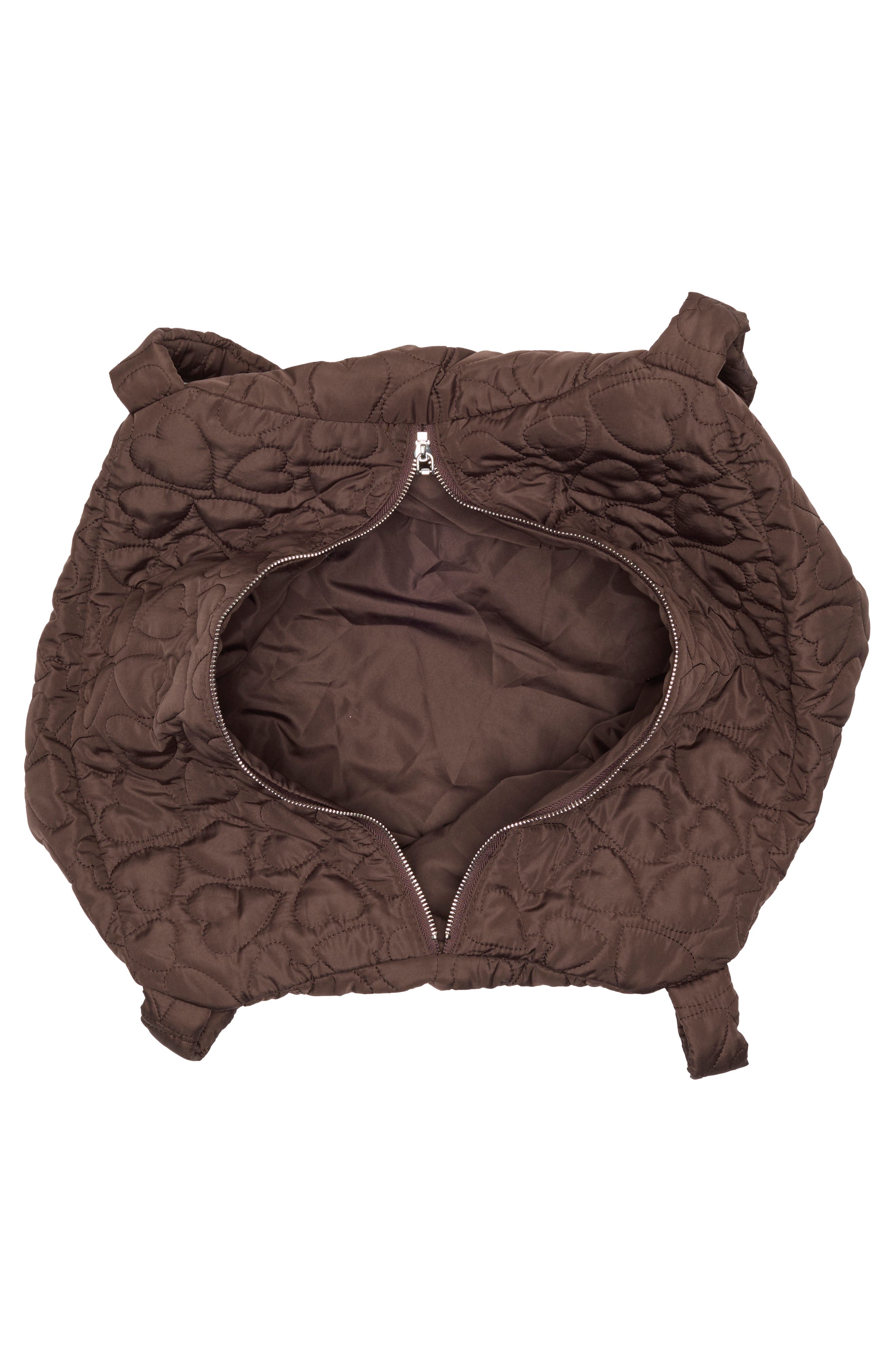 BP. Quilted Heart Tote, Alternate, color, Brown Coffee