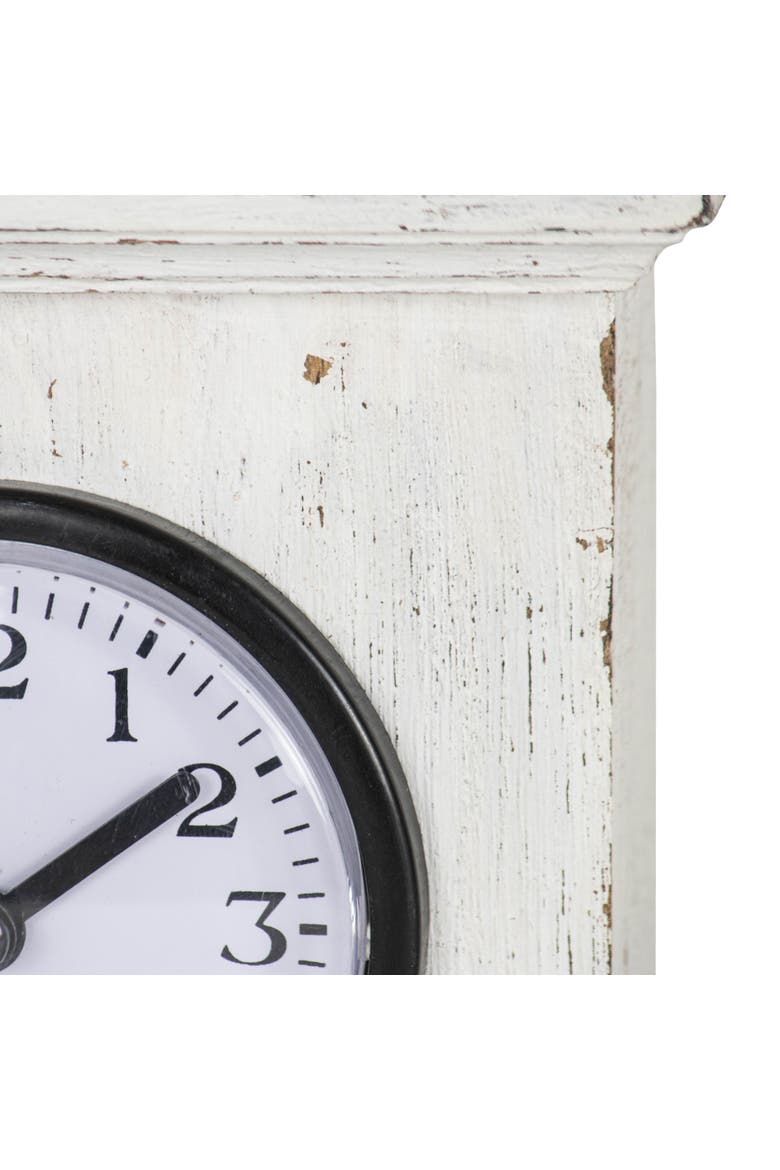 Square White Wood & Plexiglass Tabletop Clock, Alternate, color, White