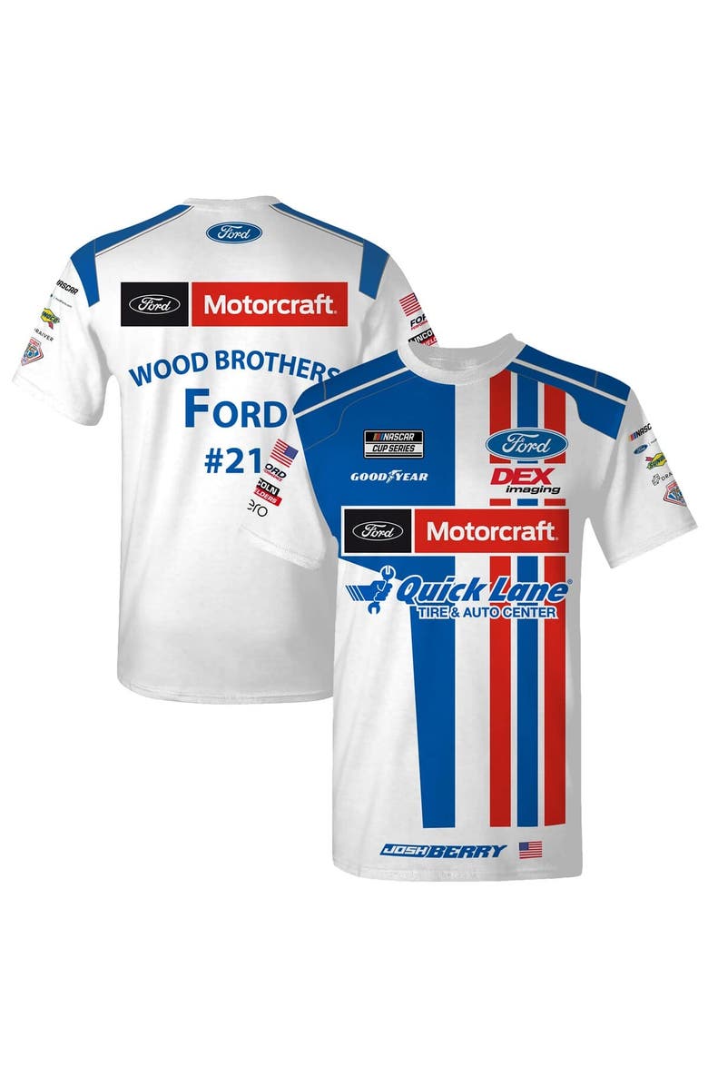 CHECKERED FLAG Men's Checkered Flag Sports White Josh Berry Motorcraft Uniform T-Shirt, Main, color, White
