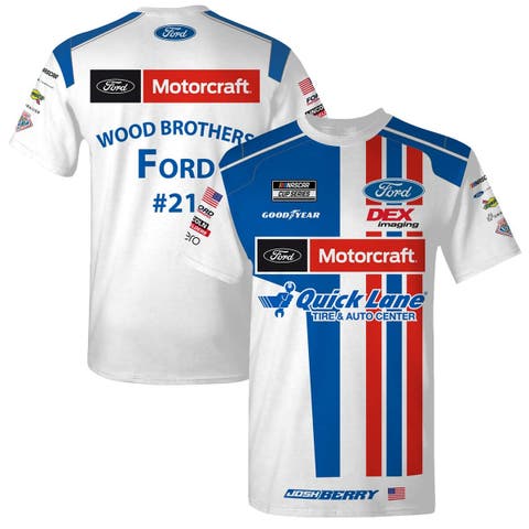 Men's Checkered Flag Sports  White Josh Berry Motorcraft Uniform T-Shirt