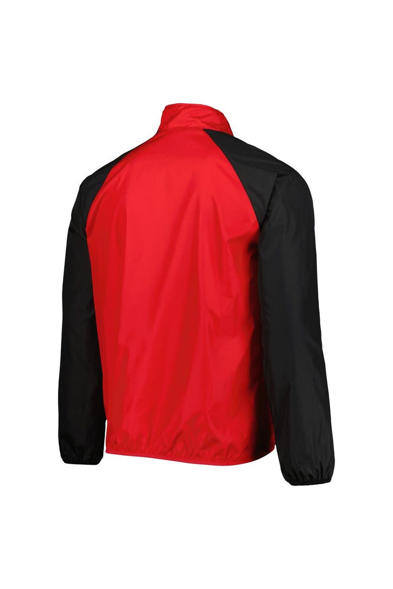 Men's G-III Sports by Carl Banks Red/Black Wisconsin Badgers Point Guard Raglan Half-Zip Jacket, Alternate, color, Red