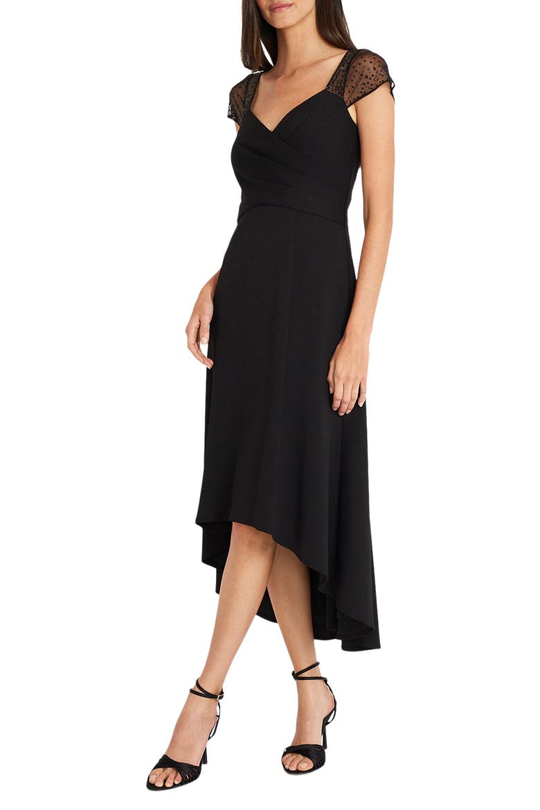 Embellished High-Low Cocktail Dress, Alternate, color, BLACK