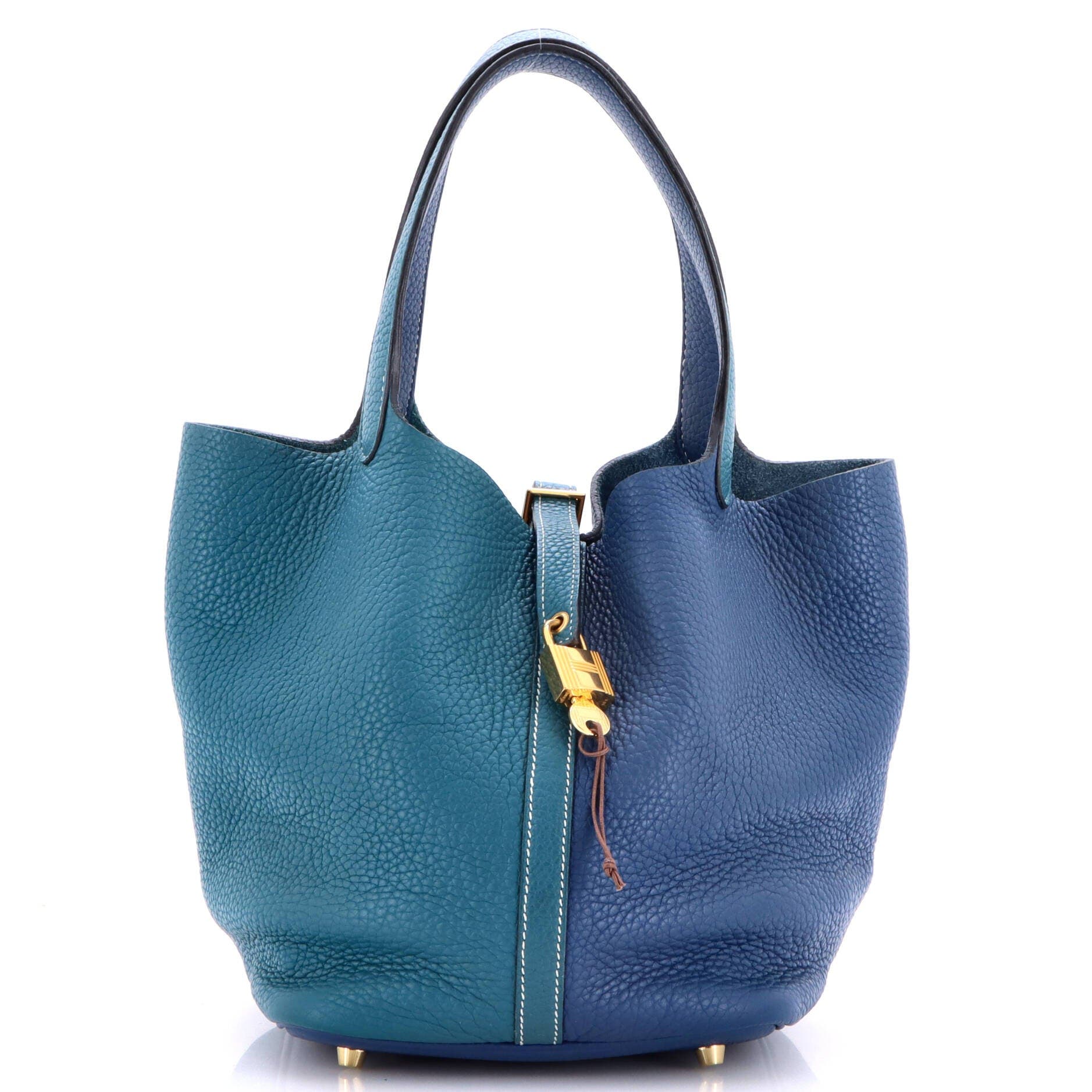Picotin Lock Bag Bicolor Clemence MM, Main, color, Blue
