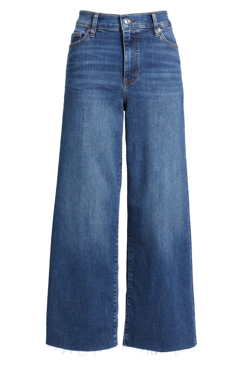 Le Slim Palazzo Raw Hem High Waist Crop Wide Leg Jeans, Alternate, color, ELIXIR RAW AFTER