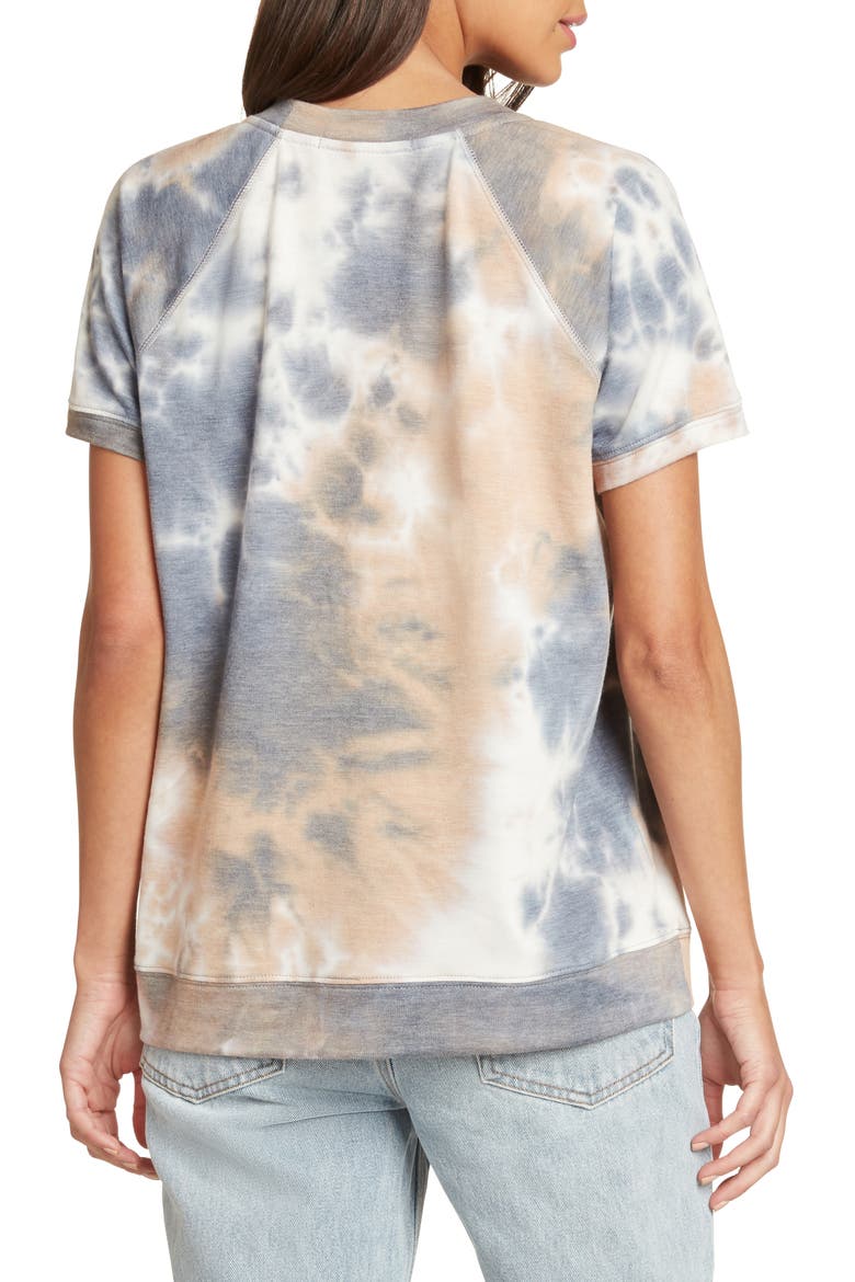 Tie Dye Raglan Sleeve Top, Alternate, color, TAUPE