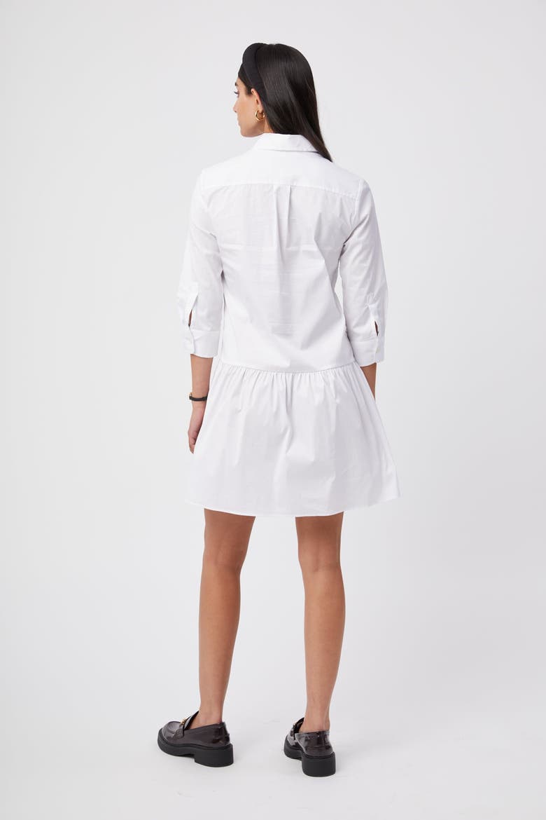 The Drop Waist Shirt Dress, Alternate, color, White