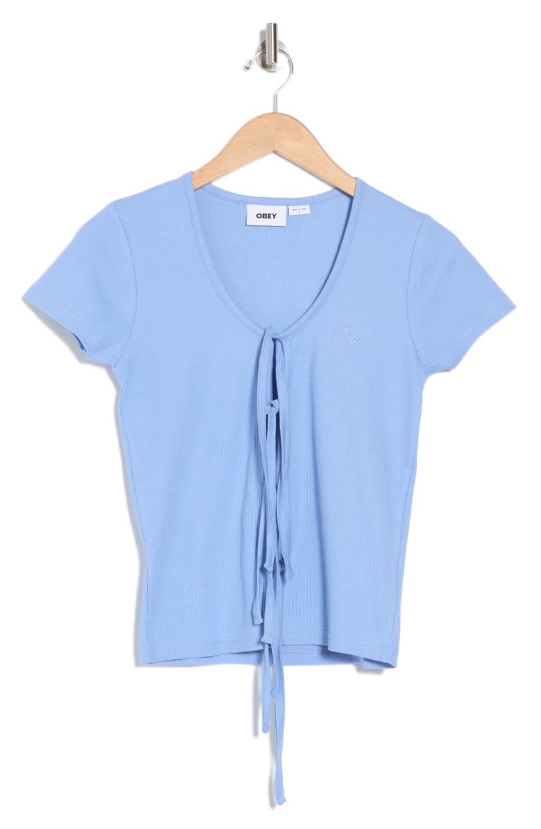 Obey Sophie Tie Front Top, Alternate, color, 