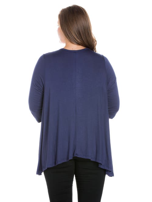 24seven Comfort Apparel Elbow Length Sleeve Open Cardigan In Multi