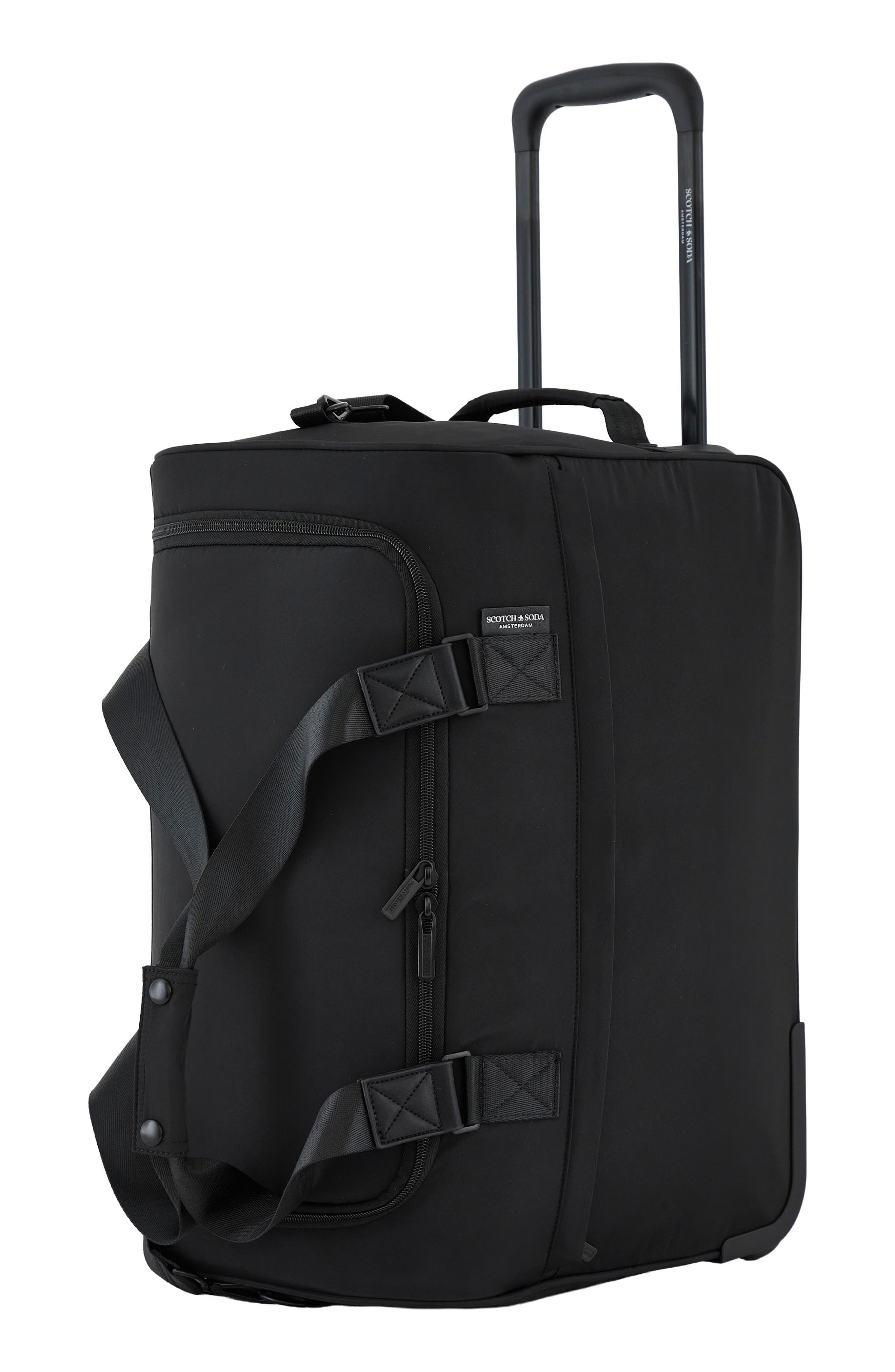 Scotch & Soda Eindhoven Rolling Weekender Bag, Alternate, color, Black