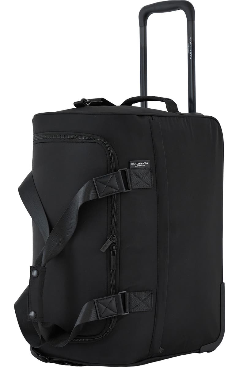 Scotch & Soda Eindhoven Rolling Weekender Bag, Alternate, color, Black