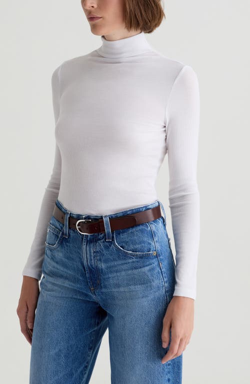 Ag The Chels Long Sleeve Ribbed Turtleneck In White