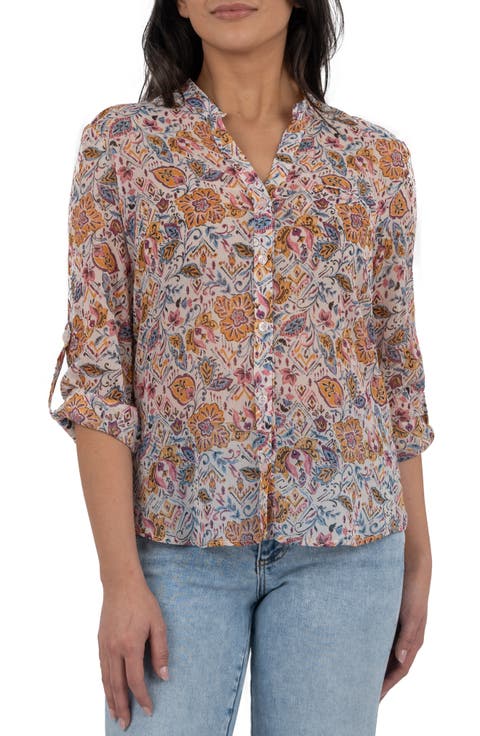 Jasmine Chiffon Button-Up Shirt