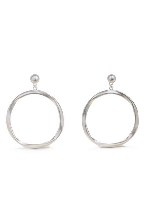 Cult Gaia Serene Drop Hoop Earrings In Antique Silver
