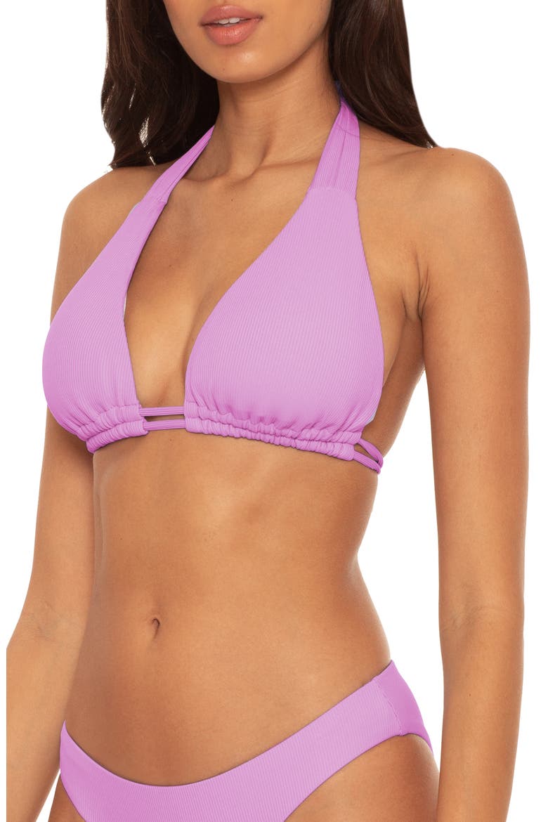 Crochet Trim Bikini Top, Alternate, color, ORCHID