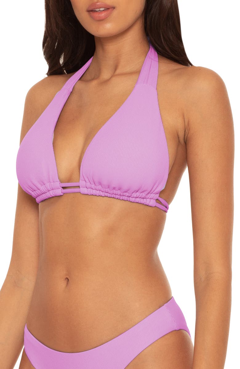 Becca Crochet Trim Bikini Top, Alternate, color,