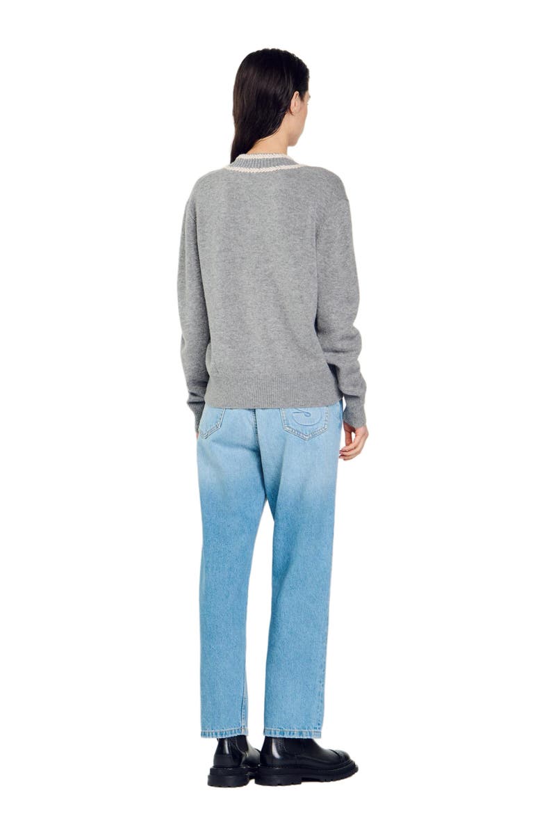 SANDRO Wool and cashmere sweater, Alternate, color, 