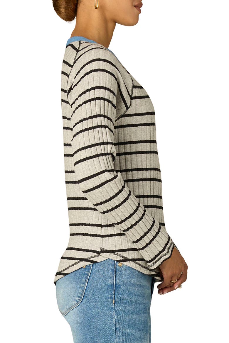 Stripe Rib Top, Alternate, color, HEATHER GREY/ PACIFIC BLUE