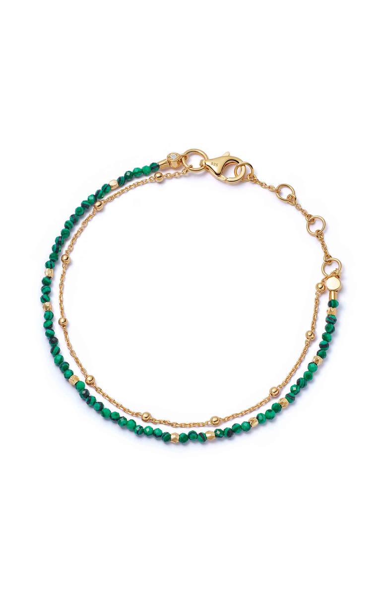 Astley Clarke Gold Fine Biography Malachite Bracelet, Main, color, Malachite