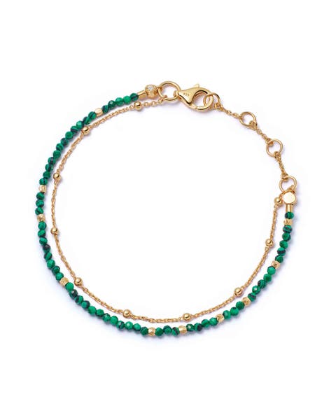 Gold Fine Biography Malachite Bracelet