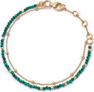 Astley Clarke Gold Fine Biography Malachite Bracelet