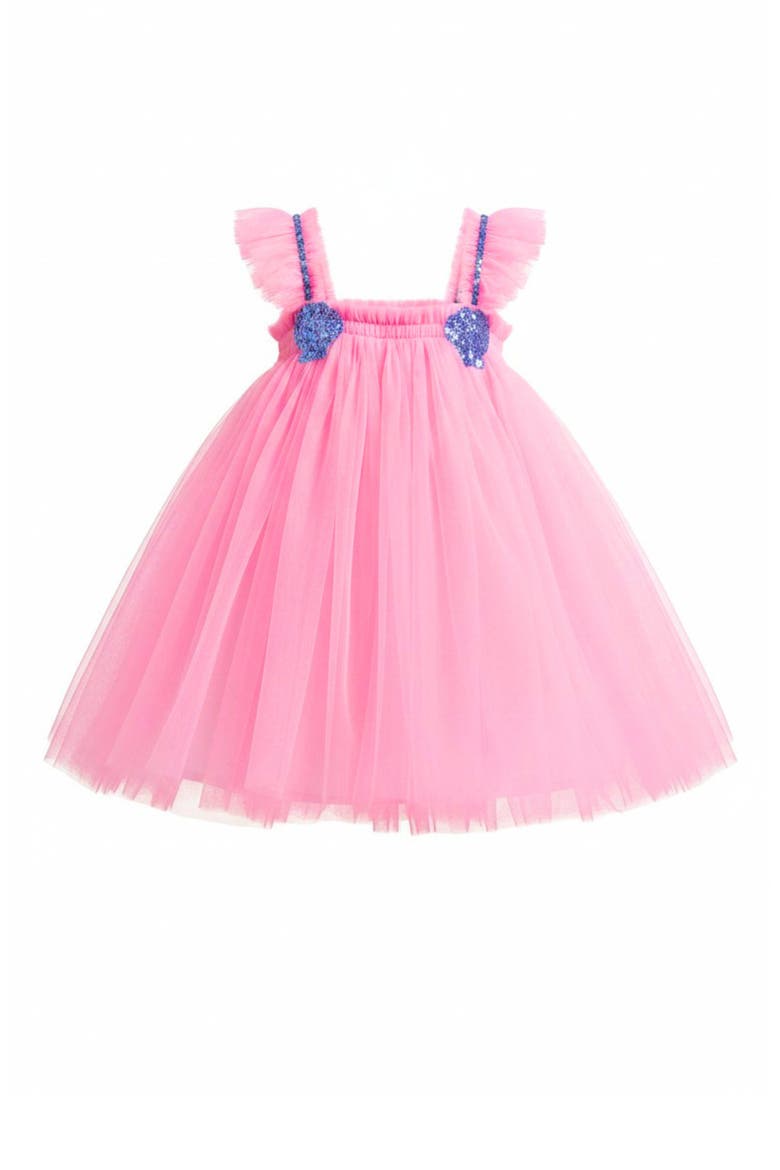 Seaside Sequin Shell Party Dress, Main, color, Pink