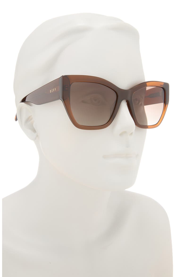 Vivienne 56mm Square Sunglasses, Alternate, color, WHISKEY BROWN