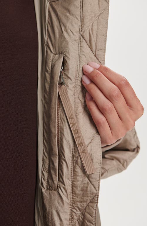 Varley Katya Long 800 Fill Power Down Puffer Jacket In Brown