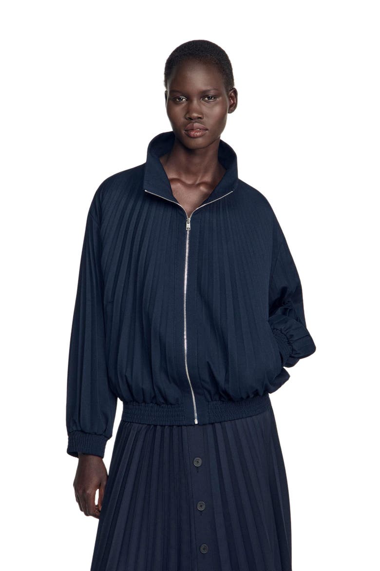 Pleated jacket, Alternate, color, Navy blue